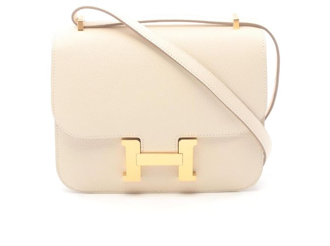 Hermès Hermes Constance Mini Shoulder Bag White Leather