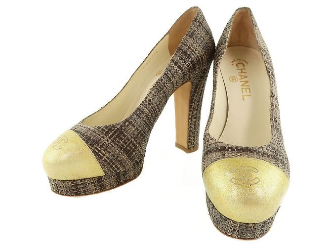 Chanel Patentleder Jute High Heels
