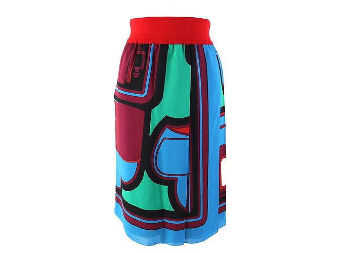 Hermès Falda de seda de twill con estampado integral de Hermes Multicolor 