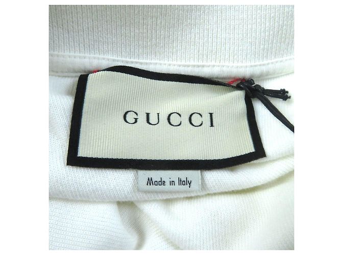 Camisa polo de algodón con rayas Web GUCCI XS Blanco