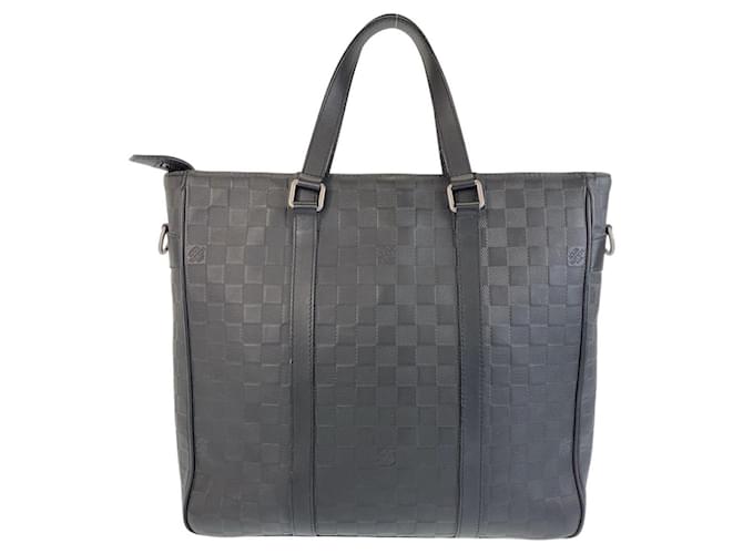 Louis Vuitton Damier Infini Tadao PM Tote N41269 Black Leather  ref.1803703