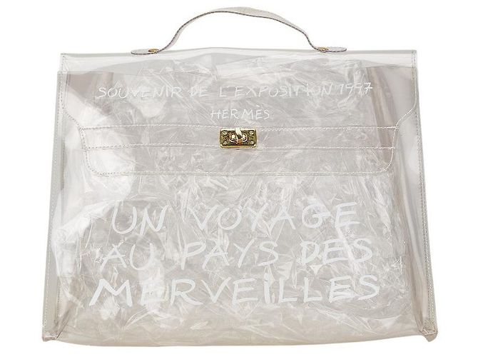 Hermès Hermes Vinyl Kelly Clear Handbag Tote