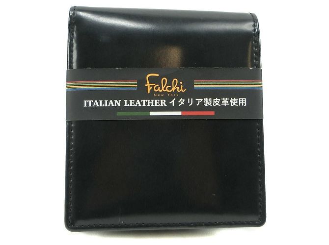 Autre Marque Italian Leather Bifold Wallet Black