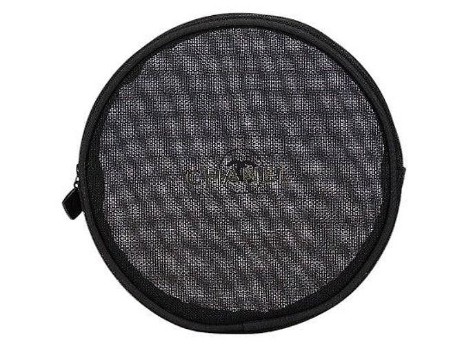 Vanity Chanel Coco Mark Nylon Pouch Black