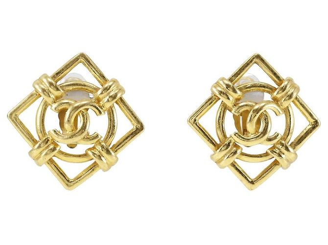 Boucles d'oreilles plaquées or Chanel Doré