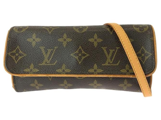 Louis Vuitton Monogram Pochette Twin PM Shoulder Bag Brown Cloth  ref.1804783