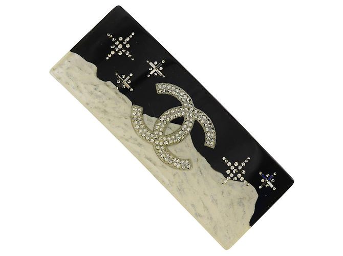 Fermaglio per capelli in plastica e metallo Chanel Bianco