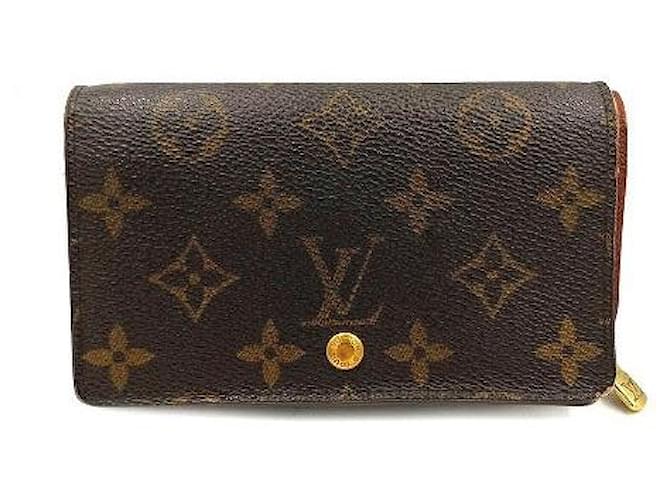 Louis Vuitton Monogram Bifold Wallet M61730 Brown Cloth  ref.1805983
