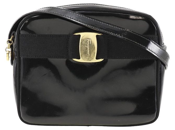 Borsa a spalla Vara di Salvatore Ferragamo nera Nero