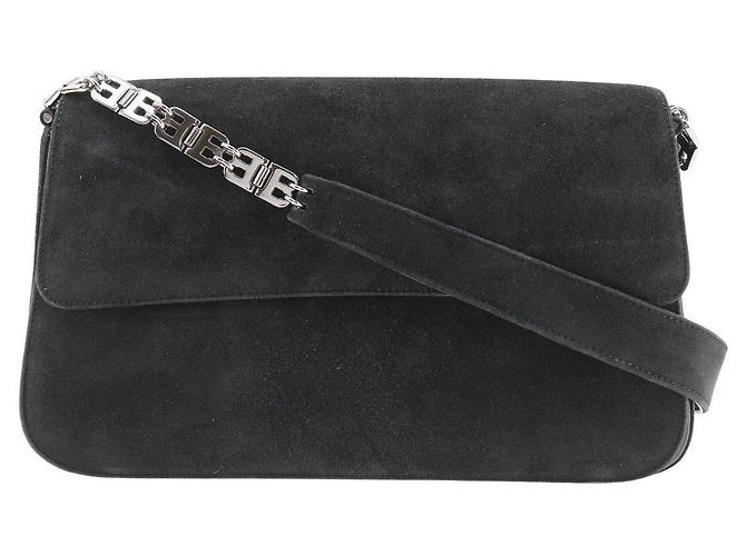 Sac à épaule en daim Bally noir