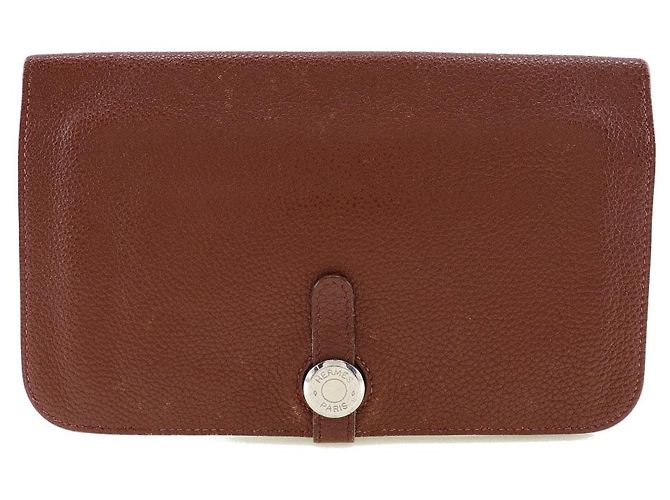 Hermès Hermes Dogon GM Long Wallet Bordeaux Brown