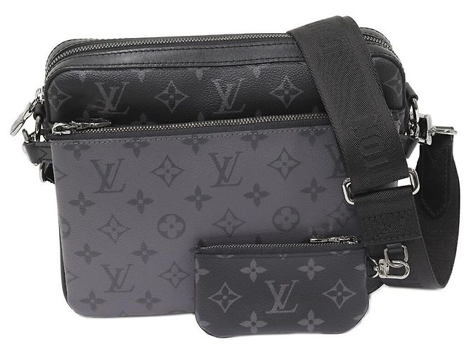Borsa a spalla 2 in 1 Louis Vuitton Monogram Eclipse Trio M69443 Nero