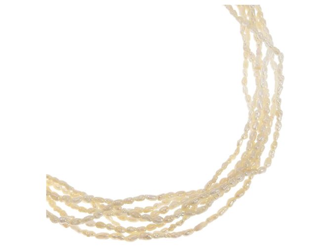 Autre Marque Collar de perlas barrocas plateadas Plata