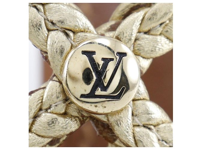 Sandali con zeppa in pelle e legno Louis Vuitton D'oro