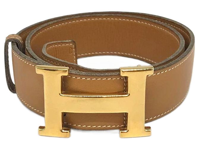 Hermès Hermes Constance Leather Belt Brown Gold