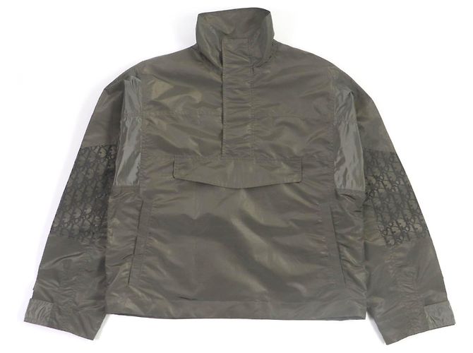Dior Oblique Anorak Jacket Nylon Polyester Khaki