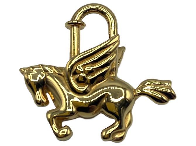 Hermès Chaveiro de ouro Cadena Pegasus Hermes Dourado