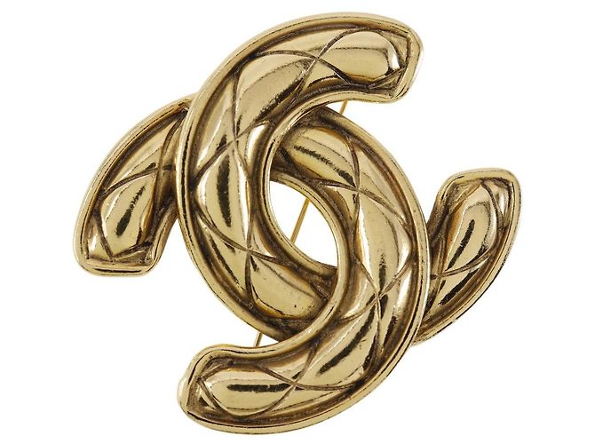 Chanel Goldplattierte Coco Brosche Golden