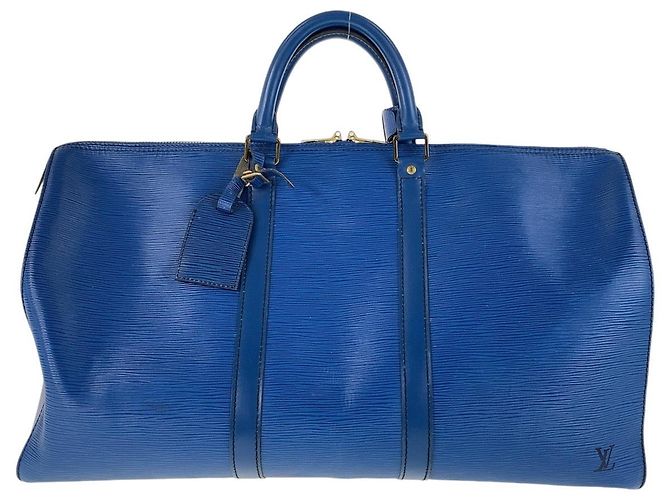 Louis Vuitton Epi Keepall 50 Boston Bag M42965 Blue