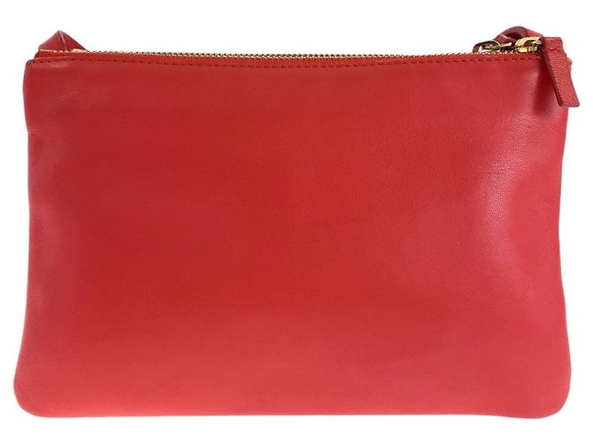 Céline Bolsa transversal pequena de couro Celine Trio vermelha Vermelho
