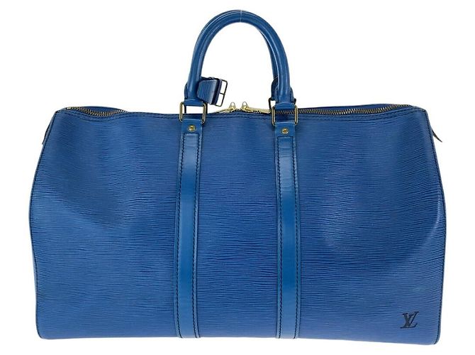 Borsa Boston Keepall 45 Epi Louis Vuitton Blu