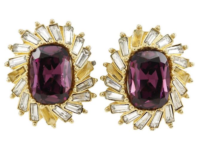 Boucles d'oreilles plaquées or Dior Doré