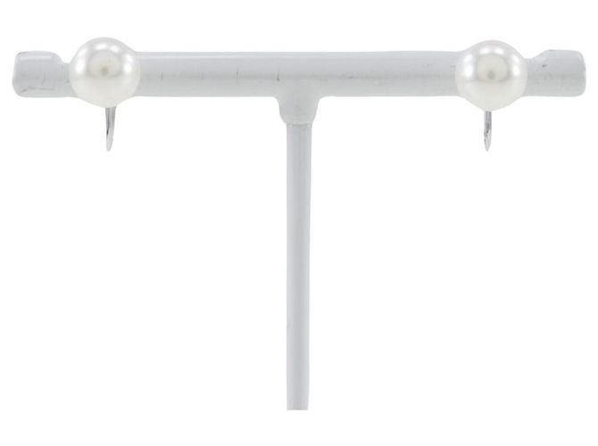 Autre Marque Orecchini in perle da 7,3 mm in oro bianco K14 Argento