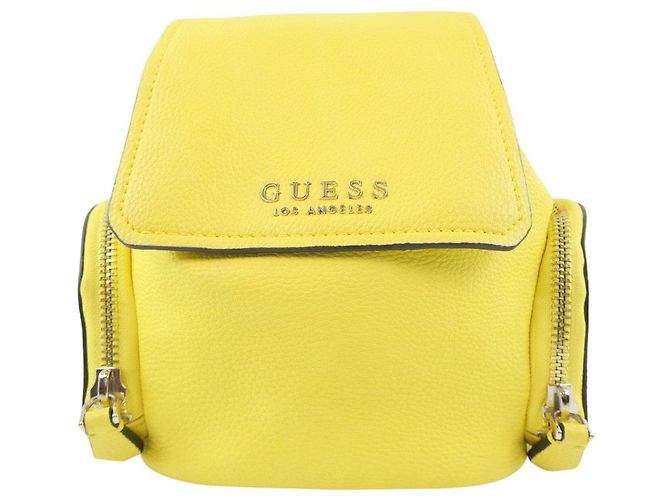 Autre Marque Gelber Leder-Rucksack Unisex
