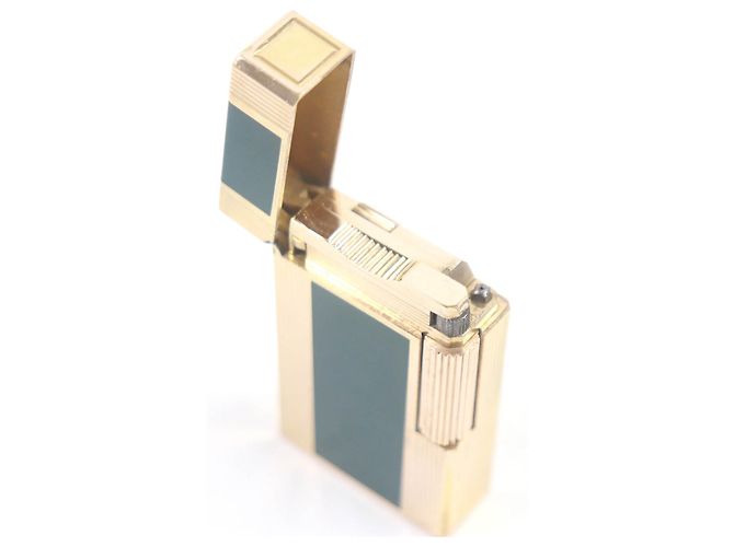 Autre Marque Dupont Lacquer Roller Gas Lighter Gold Green Golden