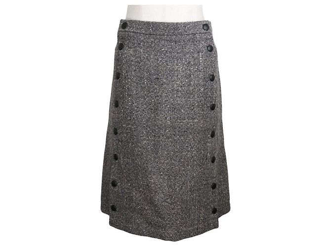 Saia de cupro de seda Rayon Louis Vuitton Marrom