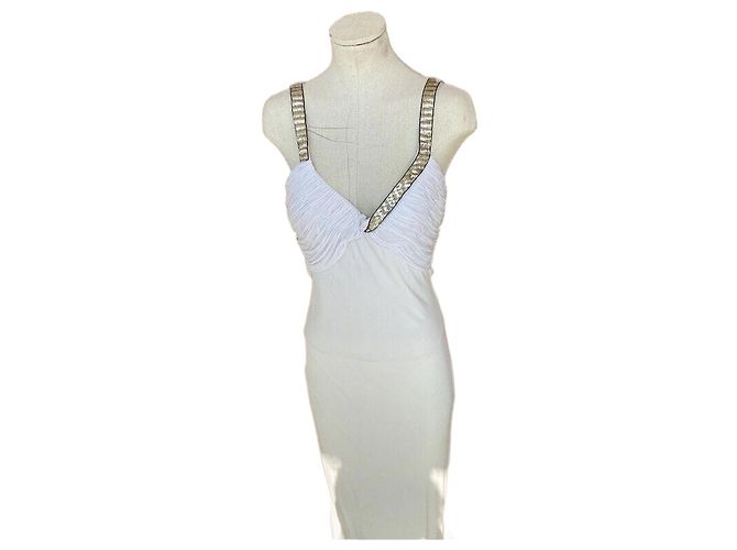 Vestido Roberto Cavalli Negro Blanco Dorado