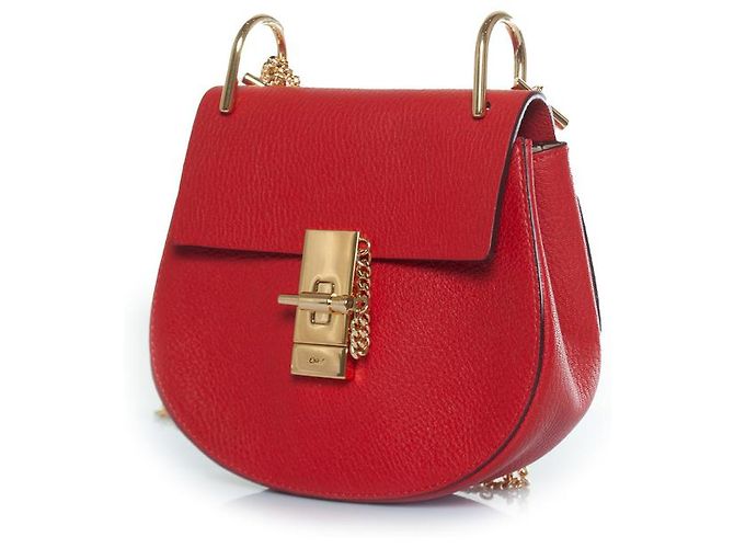 Bolsa Drew Chloé em couro vermelho