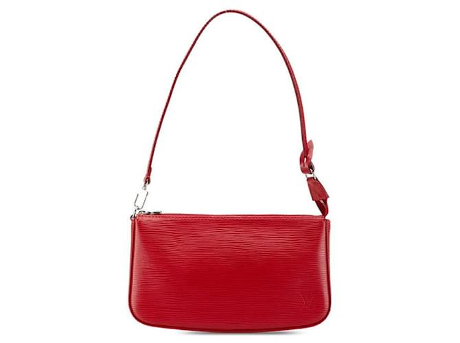 Louis Vuitton Leather Pochette Accessoire Clutch Red  ref.1815074