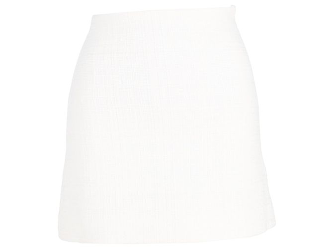 Saia mini de cintura alta Theory em tweed de algodão branco