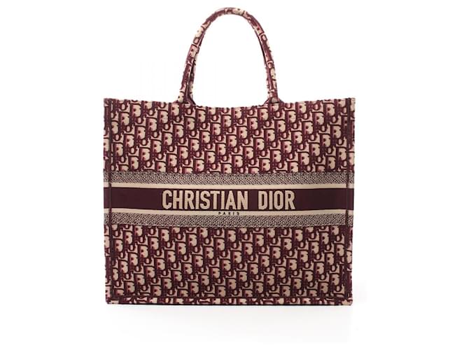 Christian Dior Dior Book Tote Large Oblique Canvas Bag Brown Beige  
