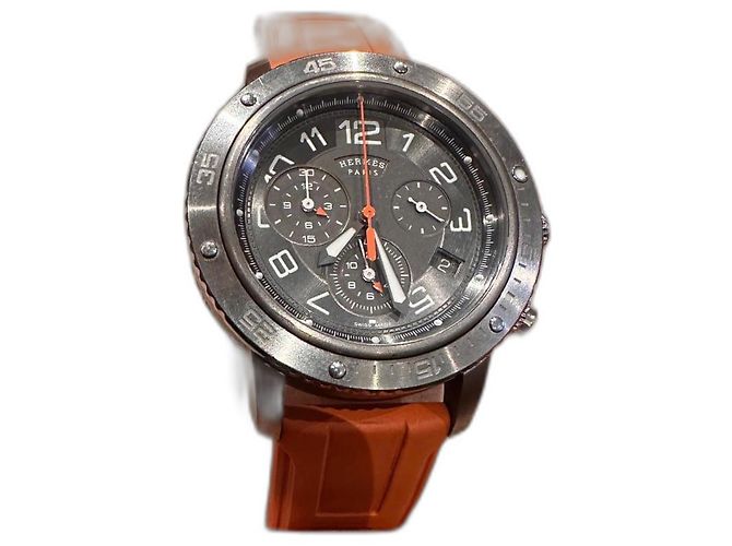 Constance Relógio Hermès Clipper Quartzo Aço Laranja 41mm