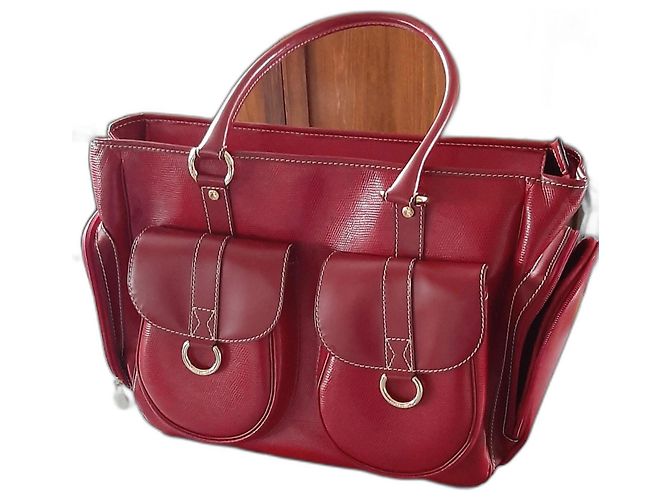 Bolso Lancel Elsa Rojo de lona de algodón Roja