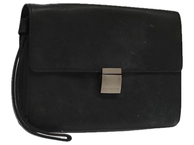 LOUIS VUITTON Taiga Selenga Clutch Bag Ardoise M30782 LV Auth 97764 Cinza Couro  ref.1816706