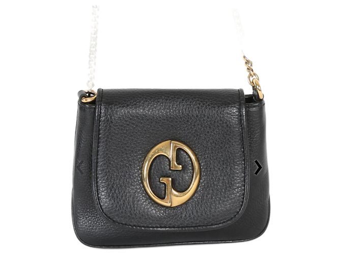 Gucci 1973 Clutch Bag Leder Schwarz