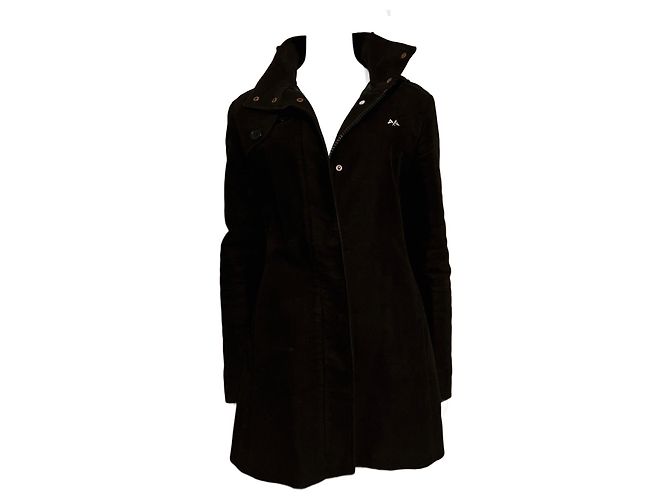 Thomas Burberry Vintage schwarzer Mantel mit Karofutter