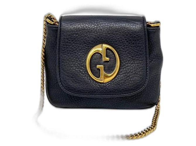 Clutch Gucci 1973 in pelle nera Nero