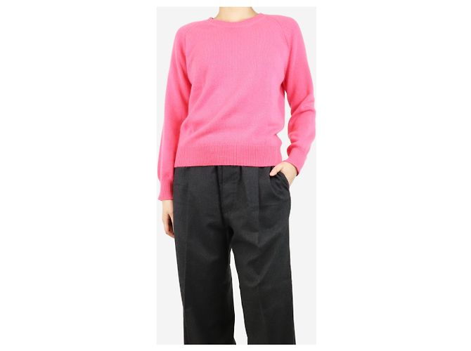 Aime Pull ras du cou en cachemire rose - taille UK 8