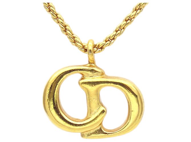 Colar com Logo CD Christian Dior Dourado