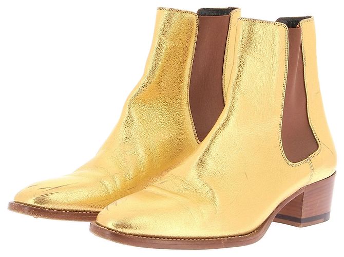 Bottines Saint Laurent T.EU 37 Cuir Doré