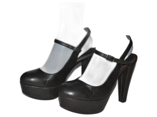 Marni Leather Heels Khaki