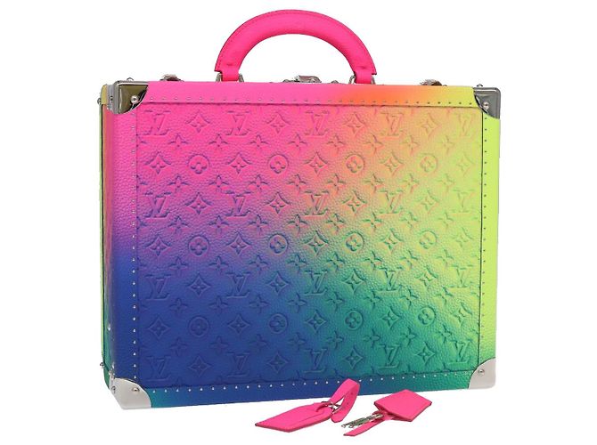 LOUIS VUITTON Taurillon Illusion Cotoville 40 Trunk Multicolor LV Auth yk15763S Multicolore