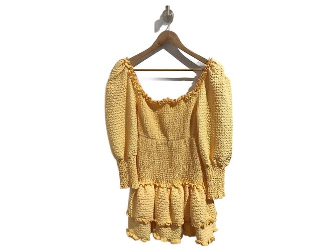 Autre Marque RAISA VANESSA Vestidos T.Internacional M Algodón Amarillo