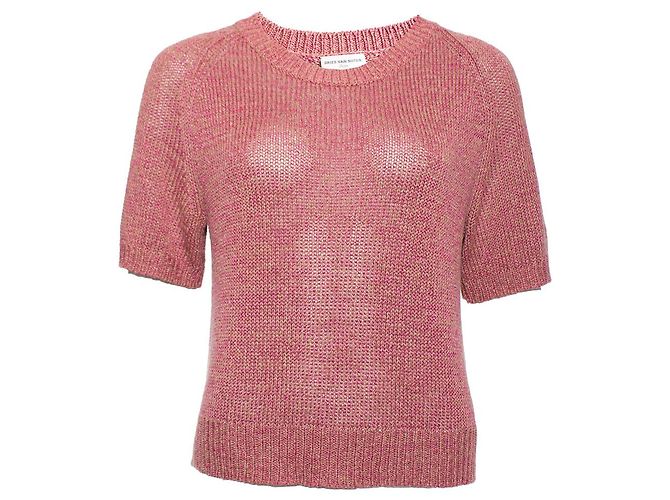 Top de punto rosa Dries Van Noten