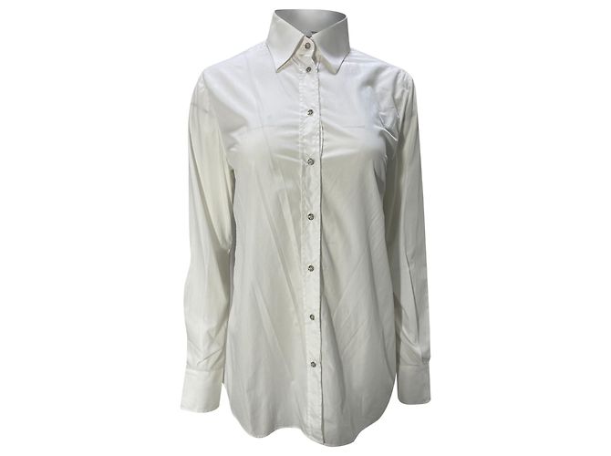 Camicia con fiocco Dolce & Gabbana in cotone bianco Crudo