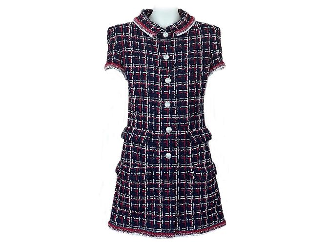 Chanel Tweed-Kleid im Jennie Kim Stil Mehrfarben